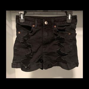 American Eagle Black Jean Stretch Shorts